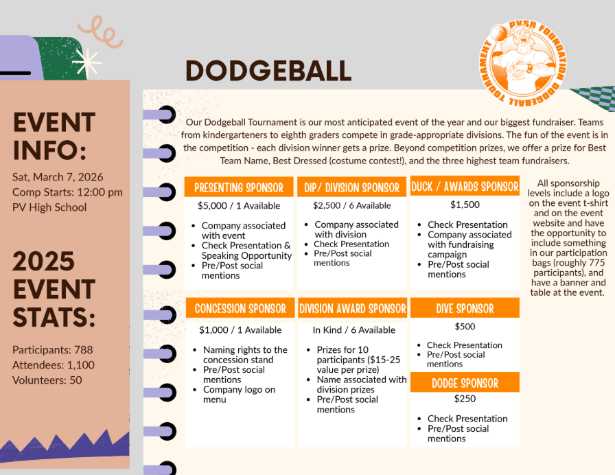 2026 Dodgeball Sponsorship Opportunities