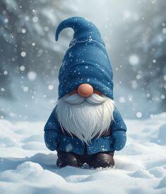 Mr. FOMPL in his winter attire getting ready for the re-opening of the library.