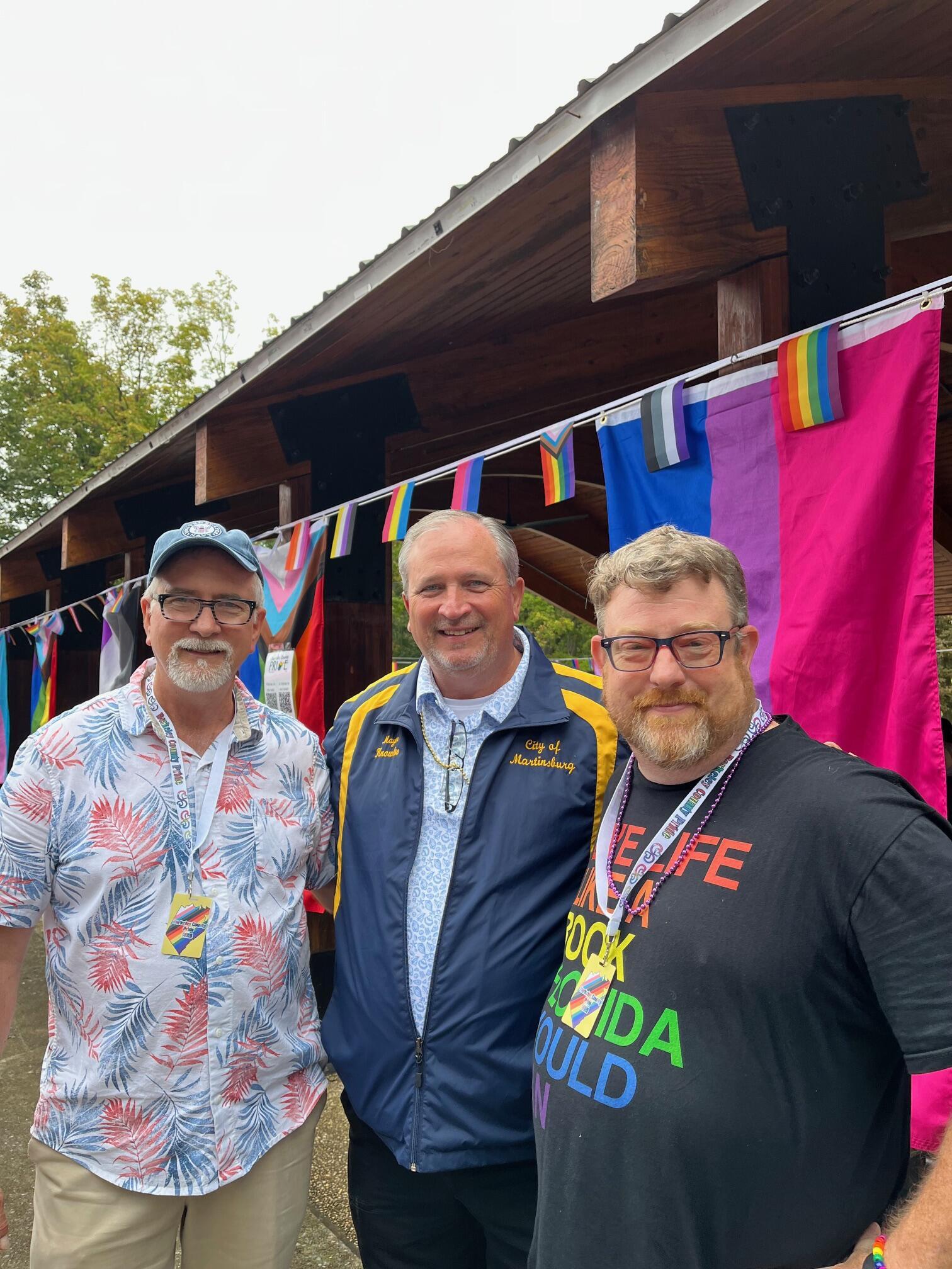 FOMPL President with the Mayor and City Council Member at Pride in the Park
