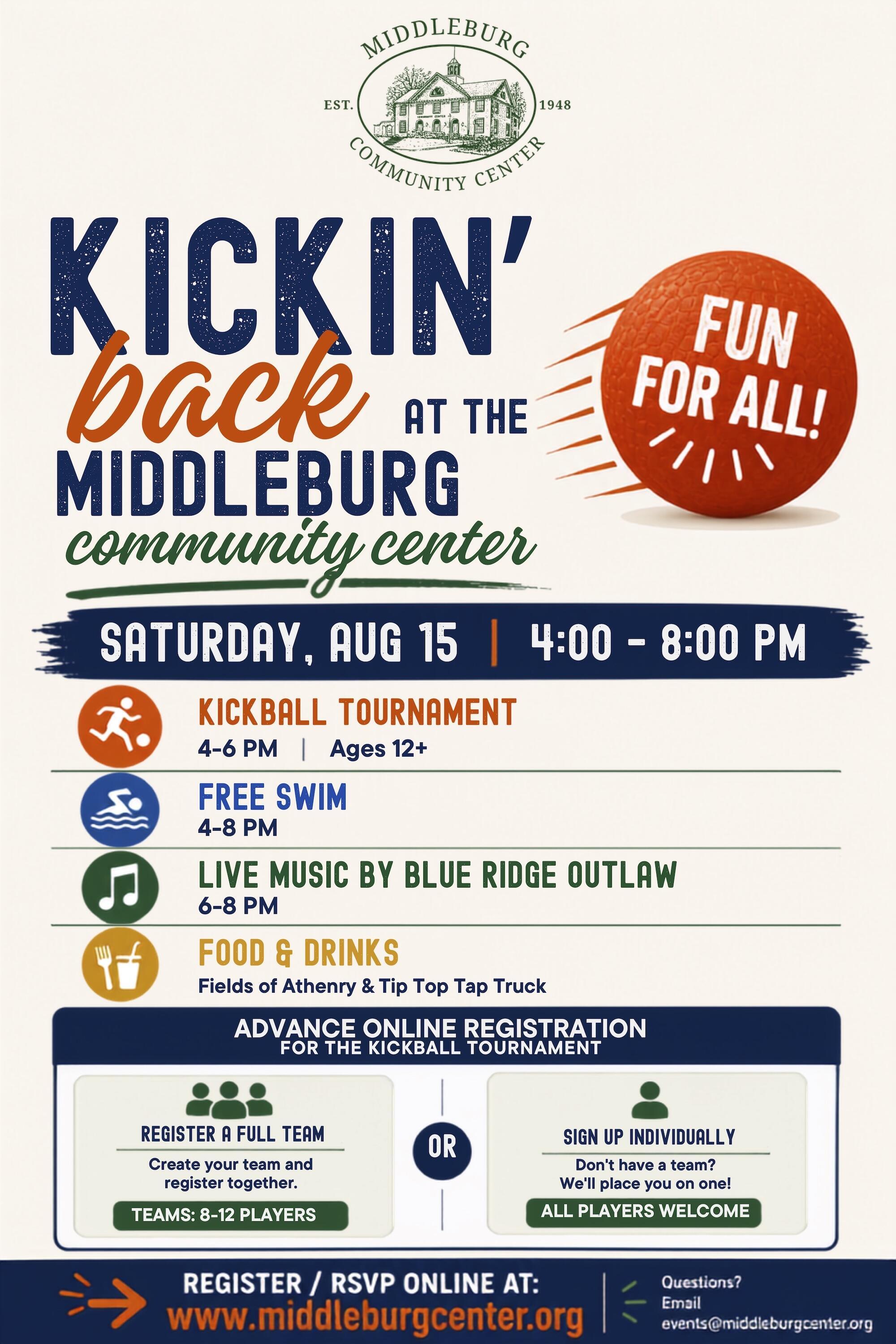 MCC Kickball Tournament at Middleburg Community Center