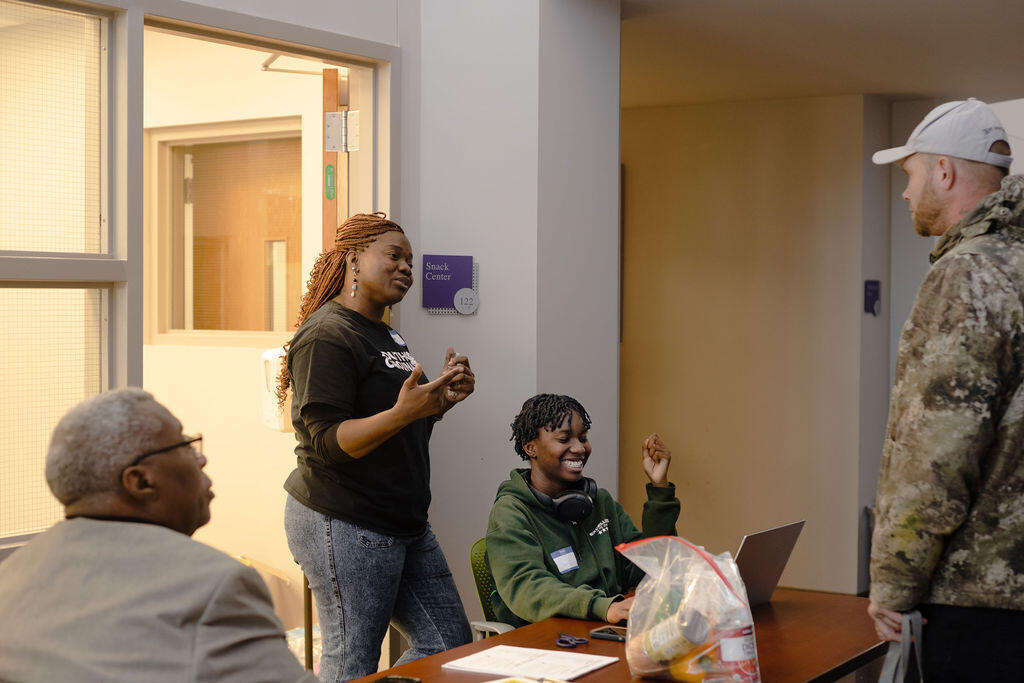 Volunteers work at RDF's driver's license clinic.