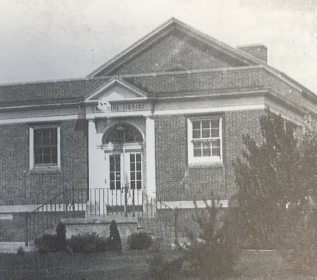 Historic black and white photo of the Library as it looked shortly after it's 1927 construction