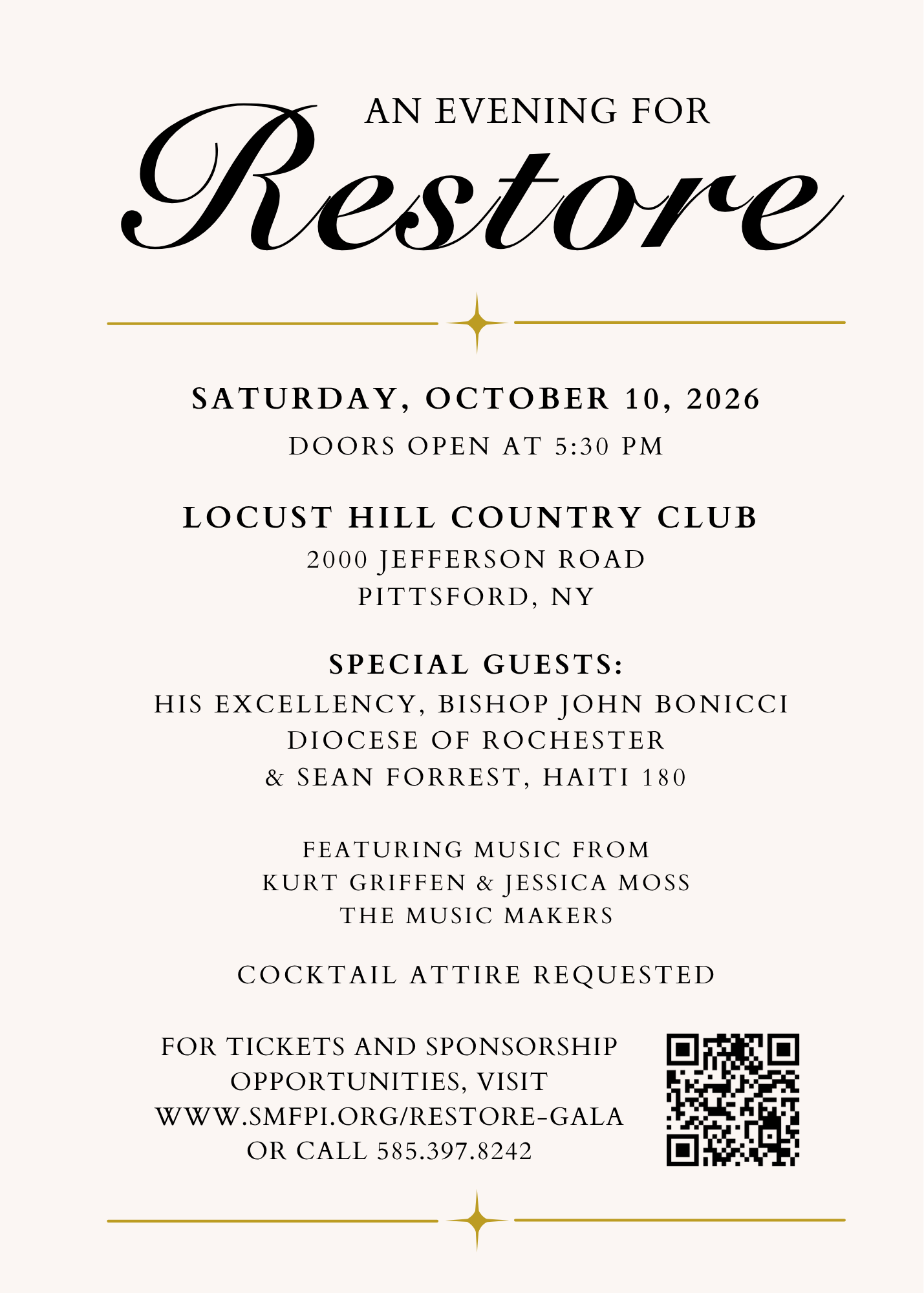 An Evening for Restore Gala Invitation